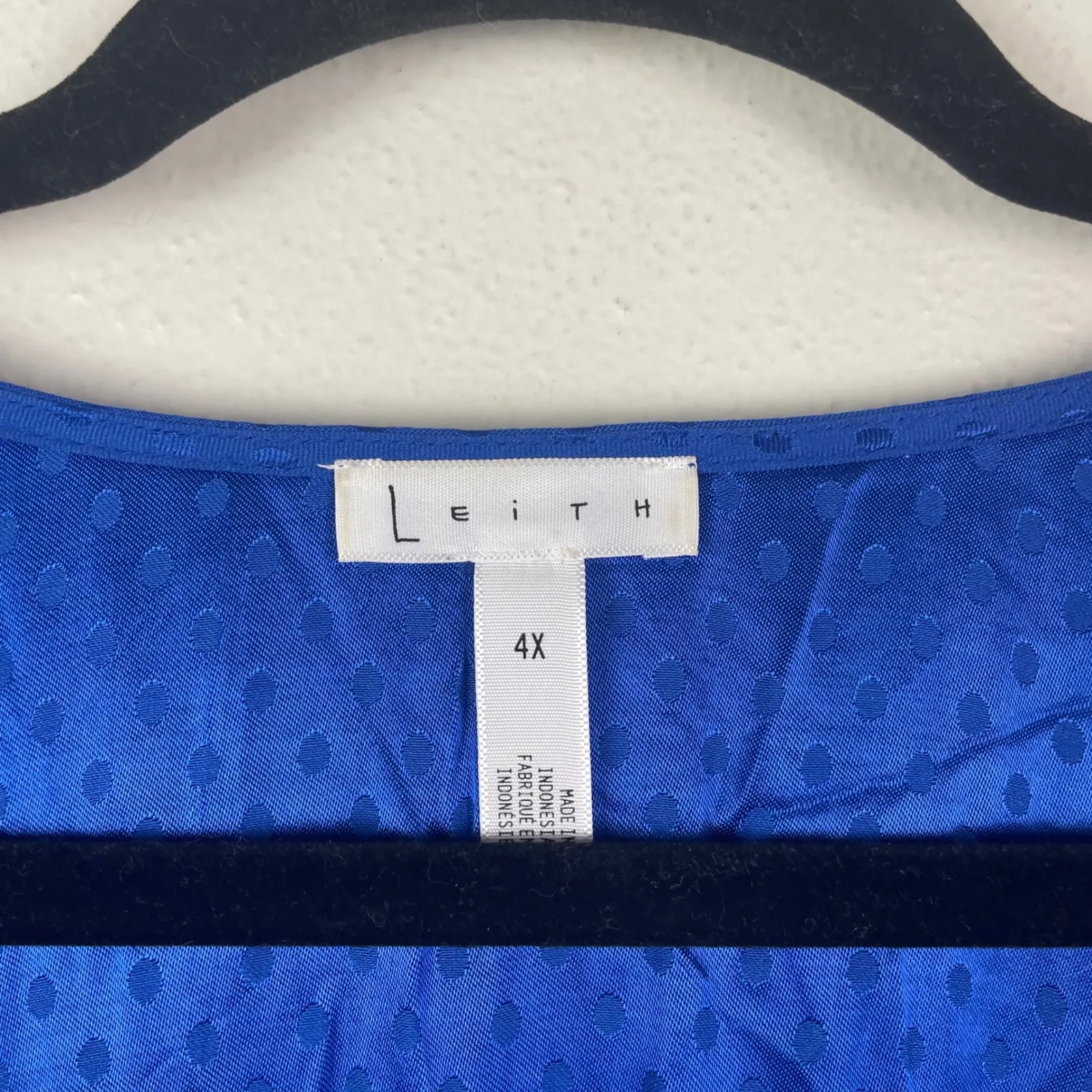 Leith‎ Women's 4X Blue Polka Dot Short Sleeve Midi Wrap Dress Wedding Guest - Image 4