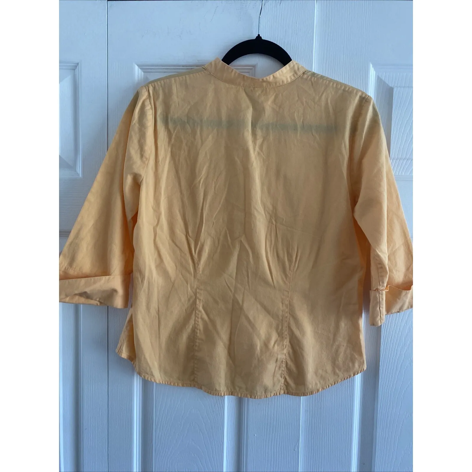 J Jill Womens Small Petite Peach‎ Orange Button Down 3/4 Sleeve Top Clean Girl Size undefined - Image 5