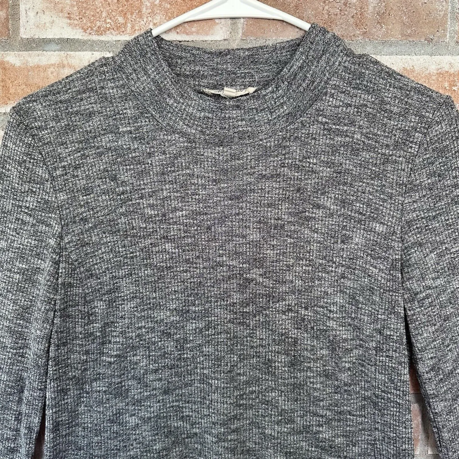 Madewell Ribbed Knit High Neck Dress Heathered Gray Small - Image 3