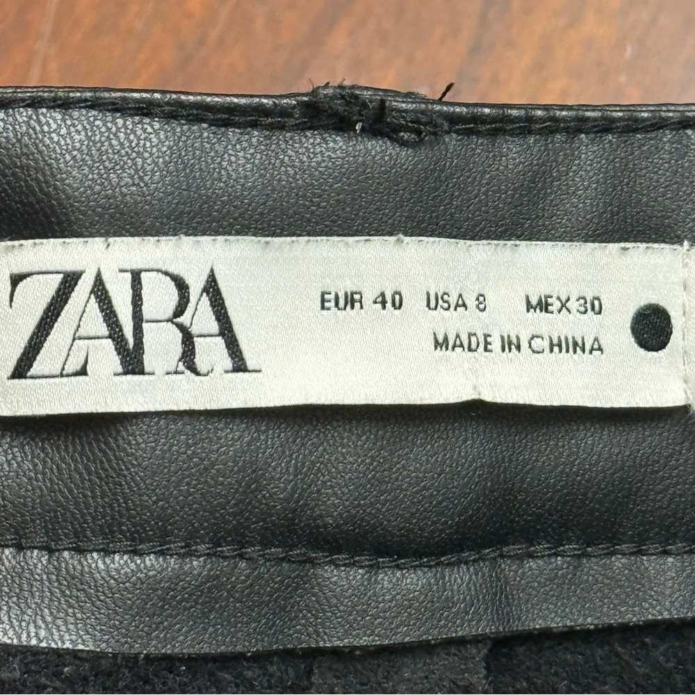 {8} Zara Black Leather-Style Trousers - Image 5