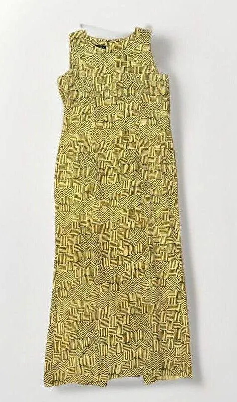 Women’s Vintage Spencer Jeremy Silk Lined MIDI Sleeveless Dress Size 8 Tan - Image 2