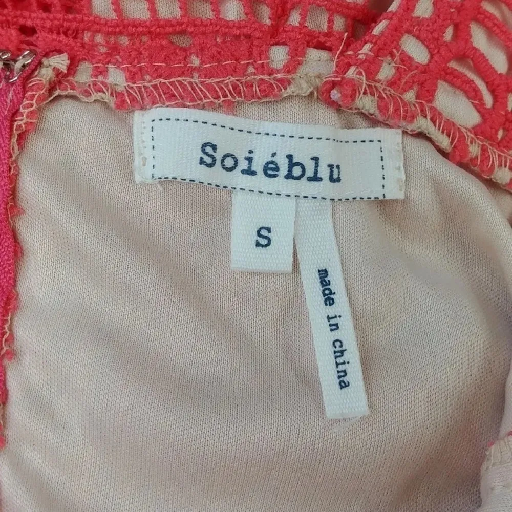 Soiéblu Coral Crochet Lace V-Neck Pleated A-Line Retro Modcloth Dress Small NEW - Image 5