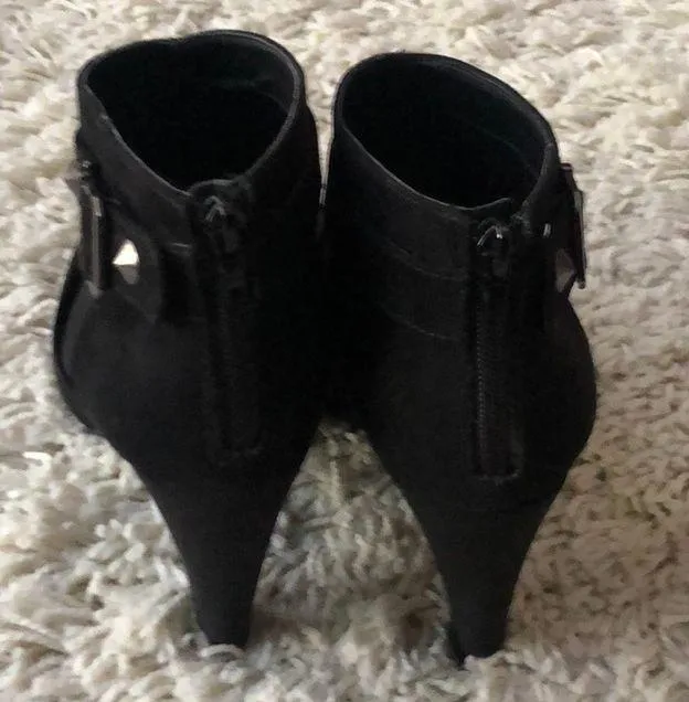 Black Suede Heeled Booties - Image 3