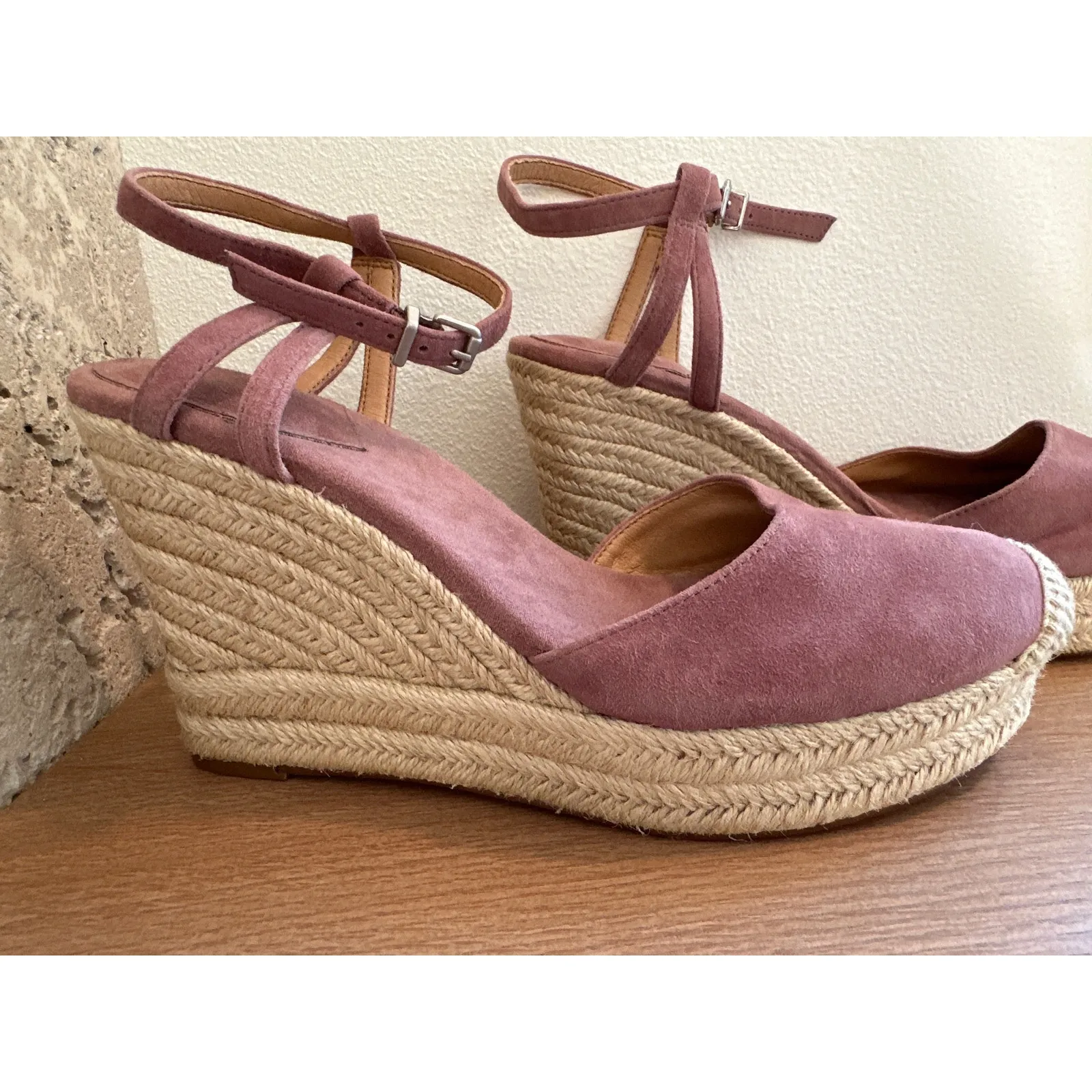 Crown Vintage ALINA DESERT Violet Suede Wedge Espadrilles Size 8 Purple - Image 3