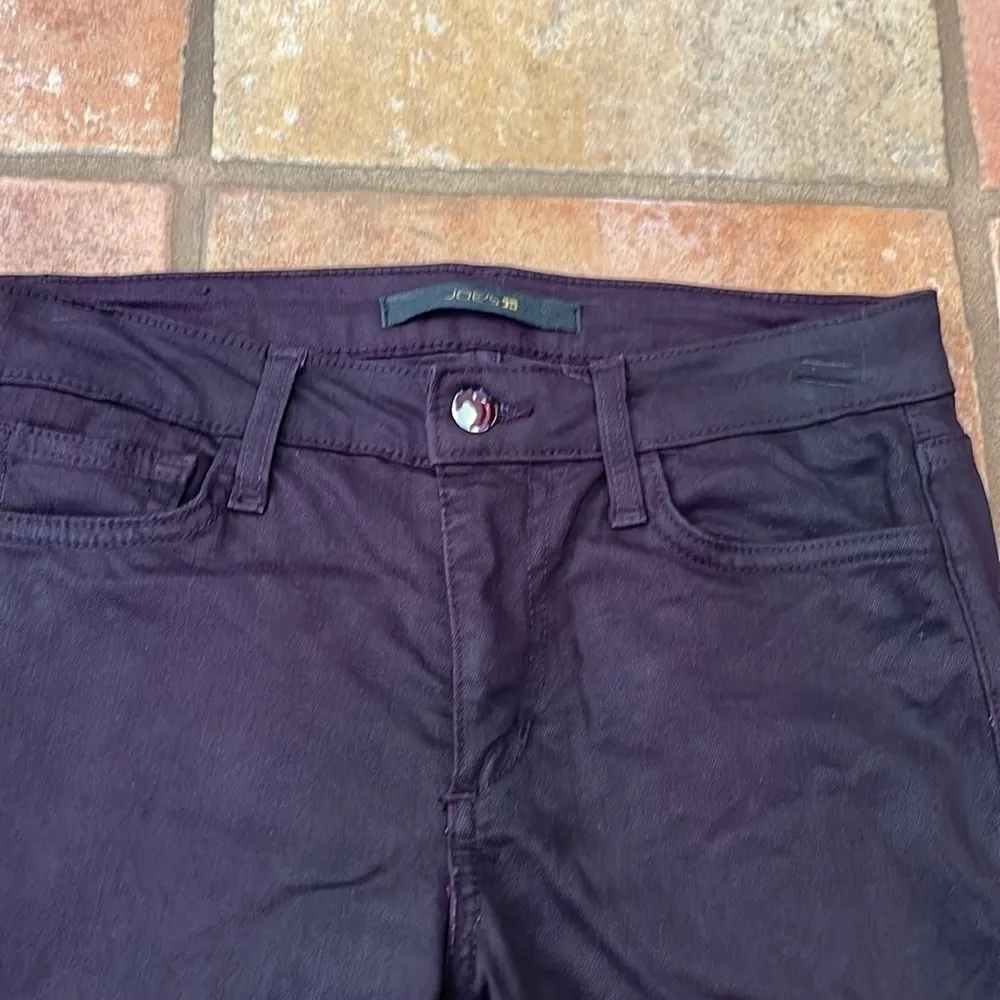 Joe’s jeans, coated, skinny, deep plum, stretchy jeans - Image 2