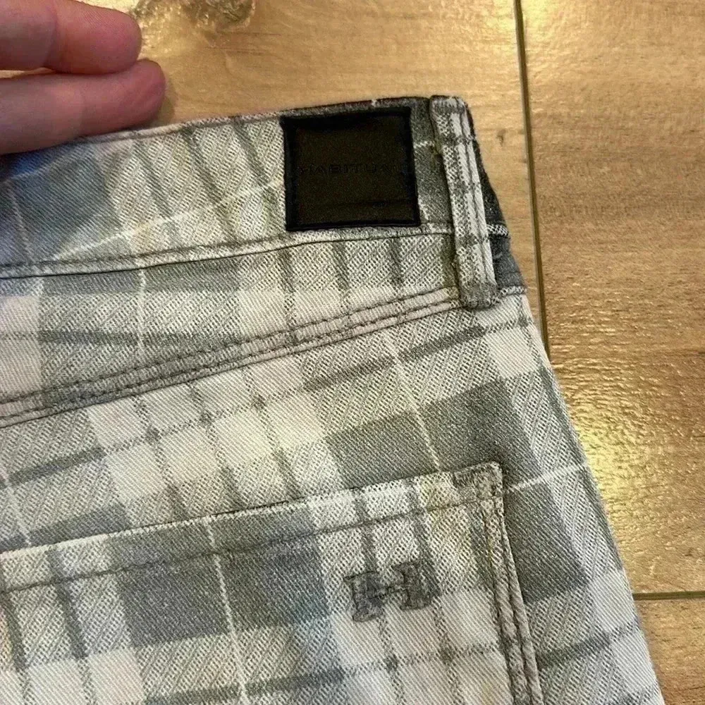 NWT Habitual Amalia Gray/Blue White Plaid Print High Rise Zip Skinny Jeans Sz 25 - Image 11