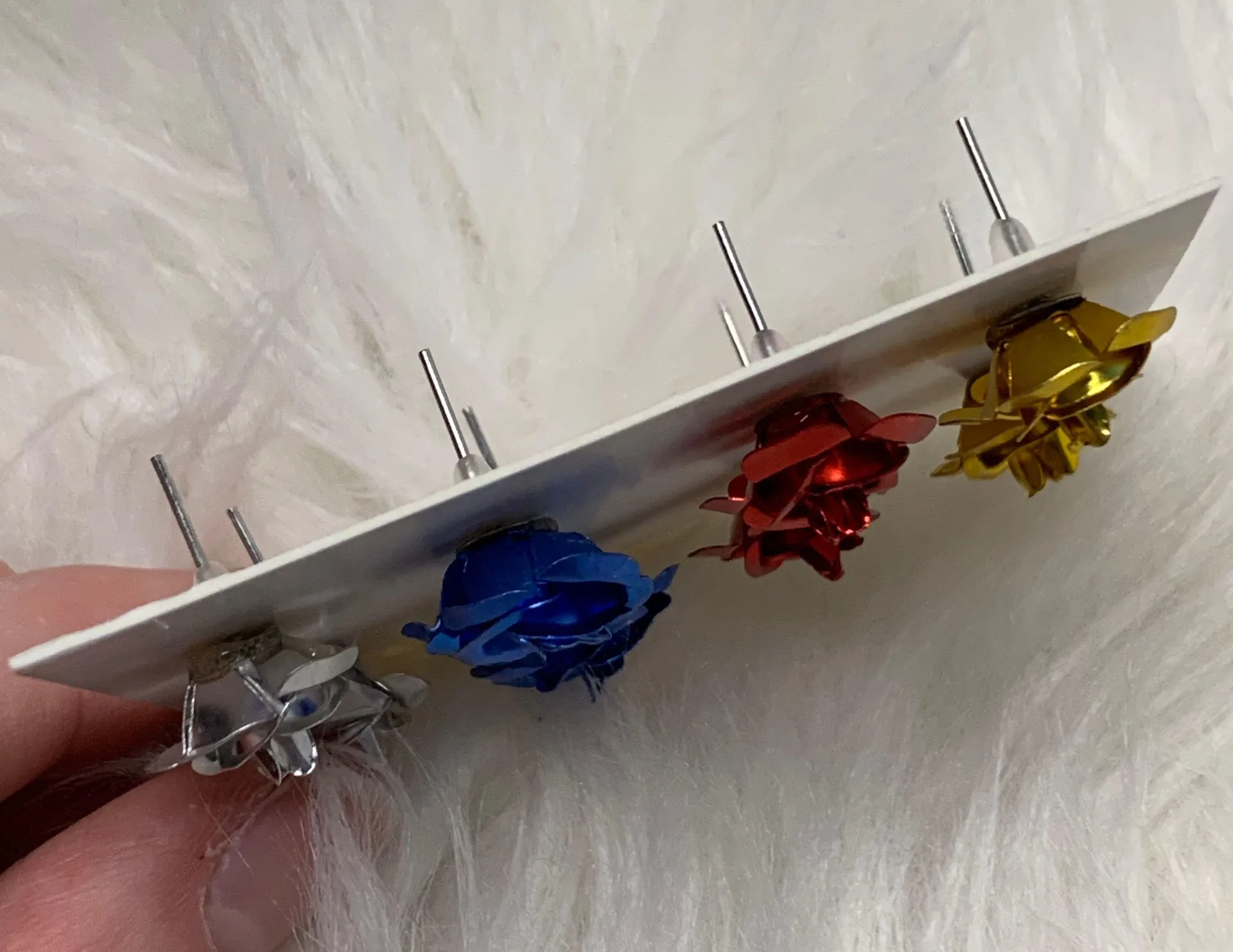 NWOT Rose Flower Earrings // Flawed Multi - Image 7