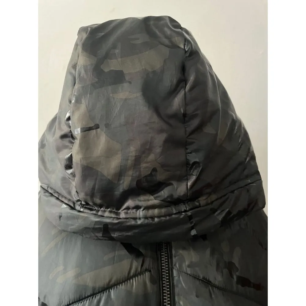 Zara hooded Camouflage Puffer down Jacket S cropped winter snowboard outdoors - Image 9