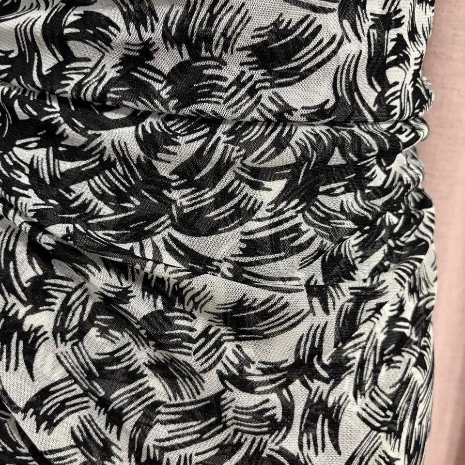 y2k mesh cowl neck top with ruched sides - Image 3