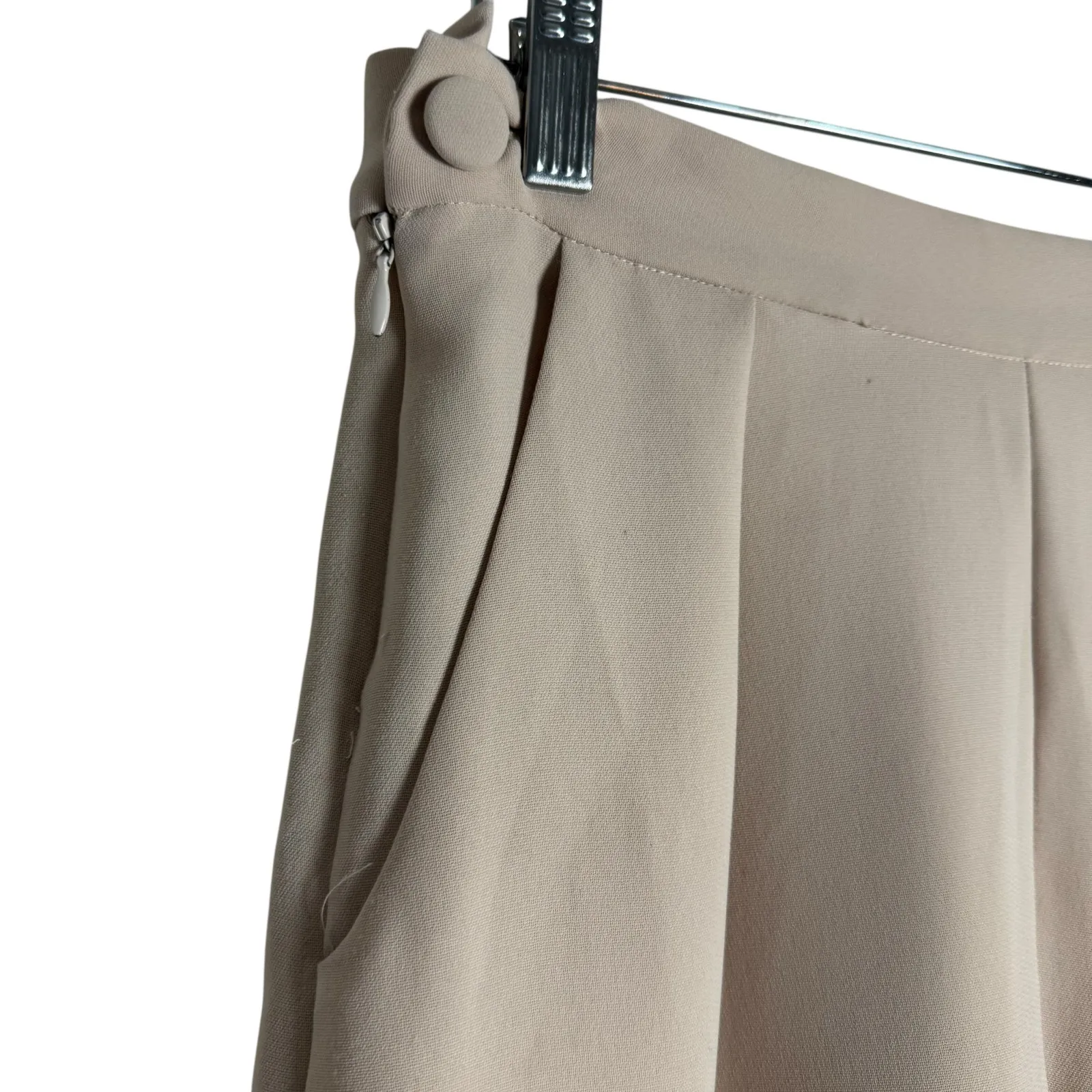 Rachel Comey Westside Cream Pleated Tapered Cuffed Georgette Dress Pants Size 0 - Image 4
