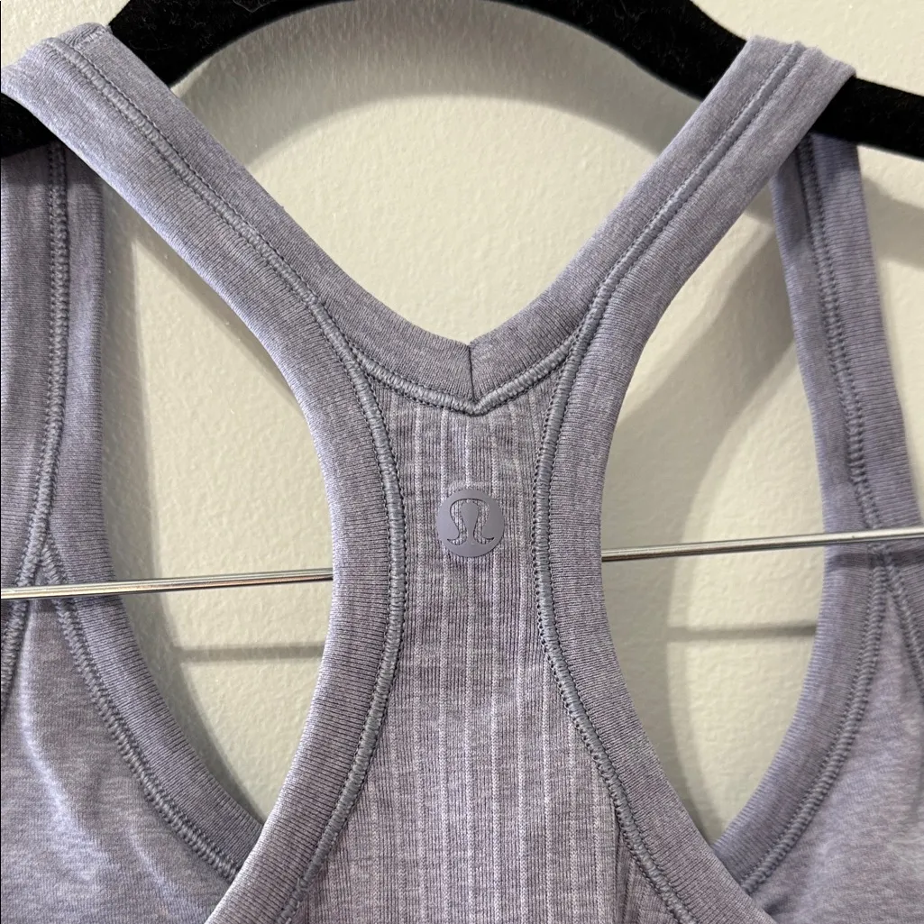 Lululemon Ebb To Street Ribbed Purple Grey Tank Top size 6 - Image 5