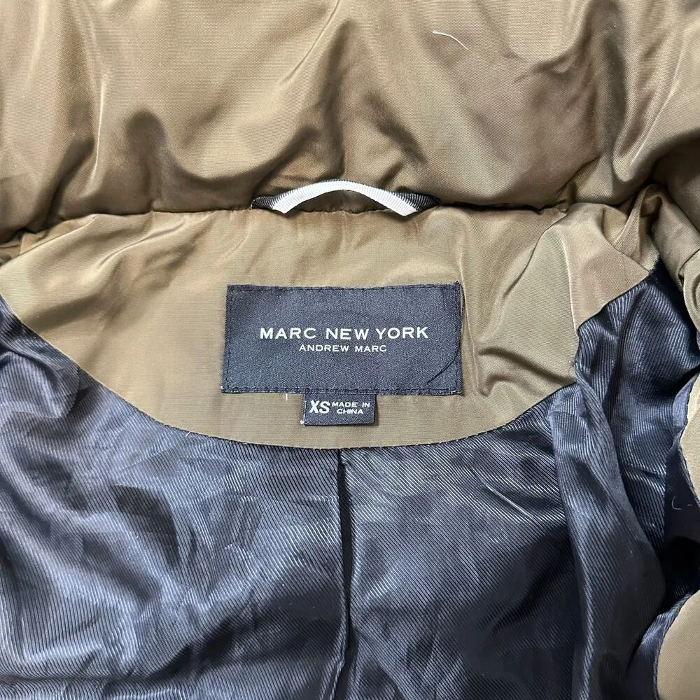 Marc New York Andrew Marc Long Down Puffer Coat Brown Size XS - Image 3