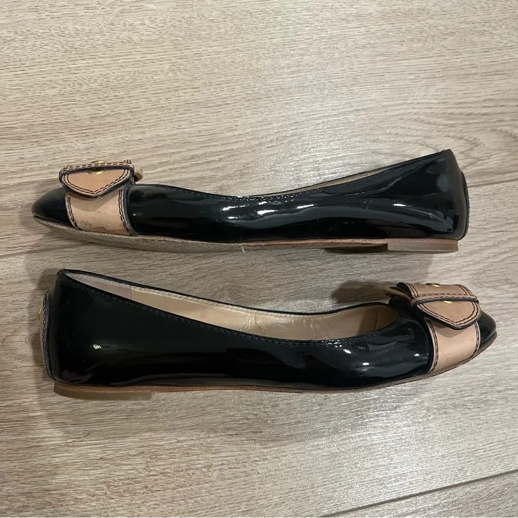 Giuseppe Zanotti Design Black Patent Leather Buckle Ballet Flats Size 38.5/8.5 - Image 2