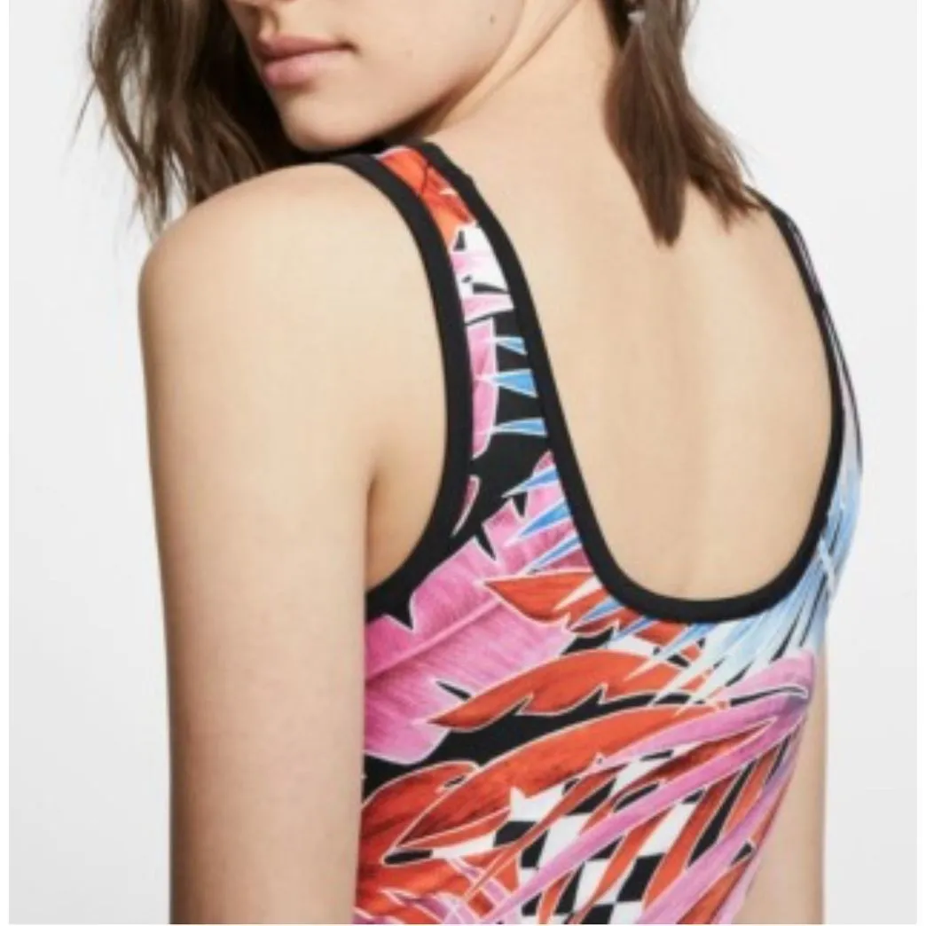 Nike hyper femme tropical print sleeveless bodycon athletic midi dress size smal - Image 4