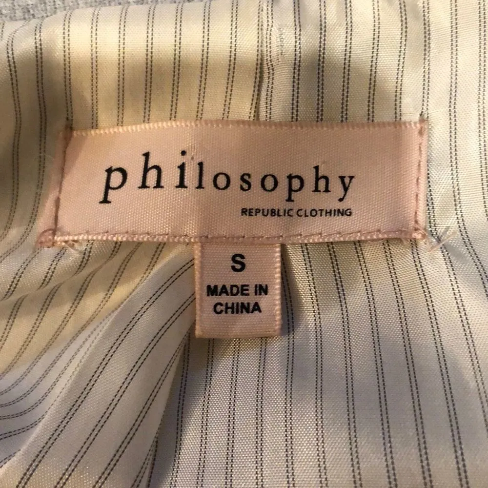 Philosophy Jersey Knit Heather Gray Career Blazer Small - Image 7