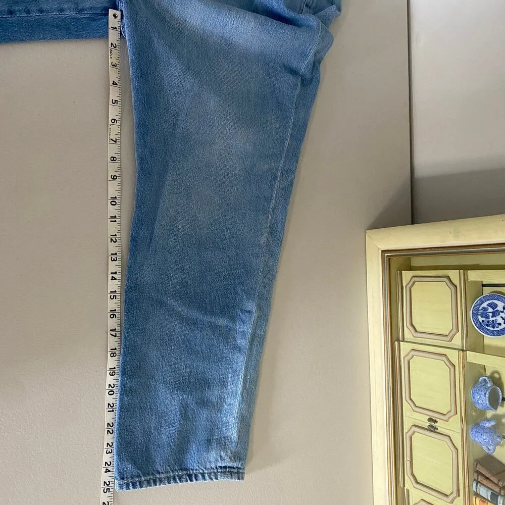 Frame Denim Meridian Paperbag Elastic Waist Straight Leg Jeans Size Large (30) - Image 16