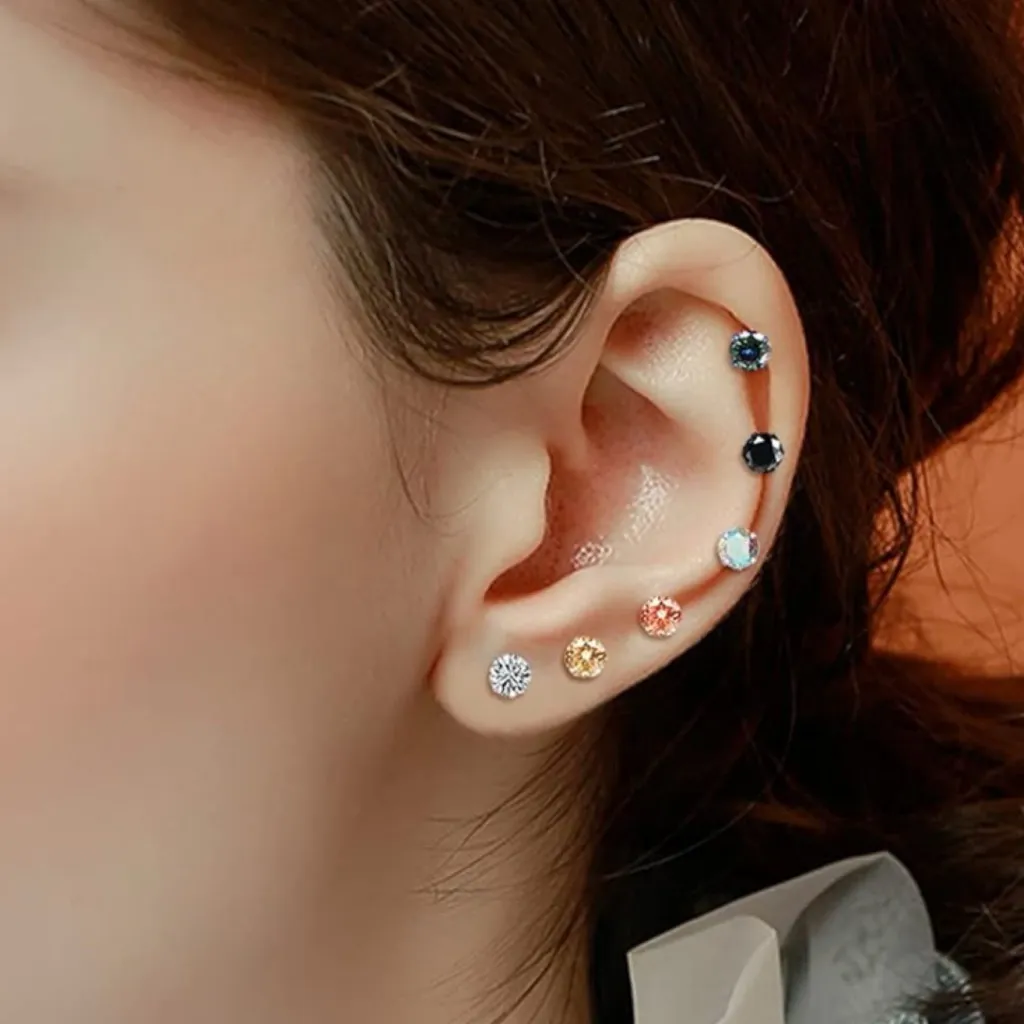 5mm Yellow Cubic Zirconia Gold Barbell Earrings – 18k GP with Ball Ends - Image 3