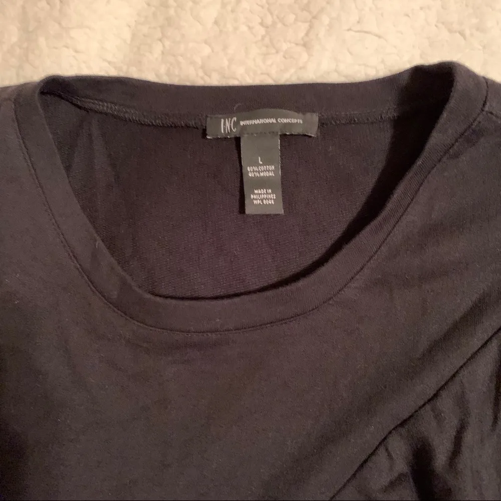 INC International Concepts Ruffled Sweatshirt Black Size L - Image 5