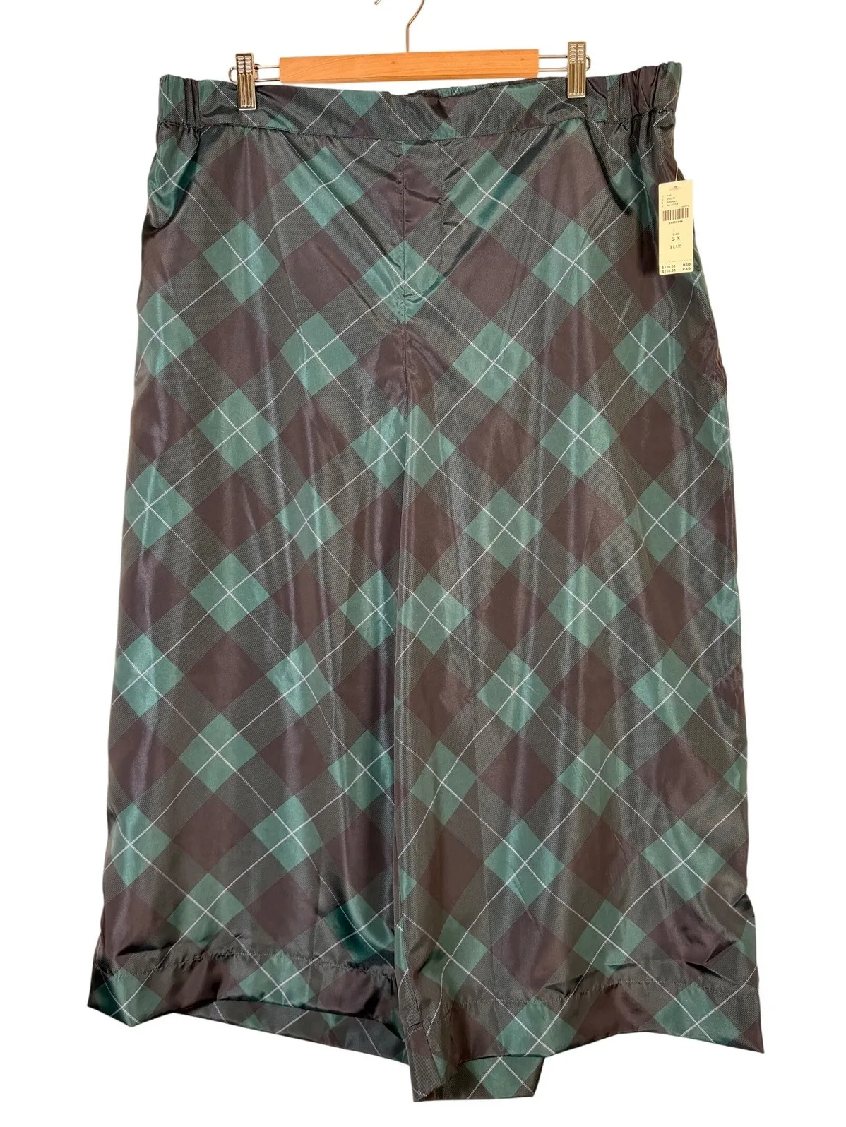 Maeve Taffeta Plus Size 2X Plaid Wide Leg Pants Cropped Trousers New With Tags - Image 1