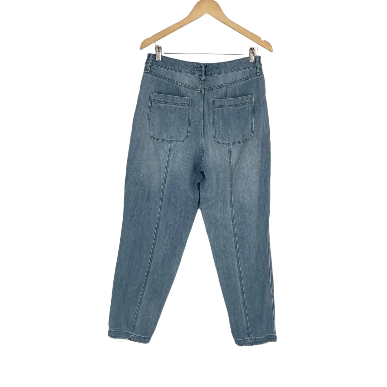 Anthropologie Frayed Women's Semi Distressed Relaxed Light Wash Jeans Size M‎ - Image 6