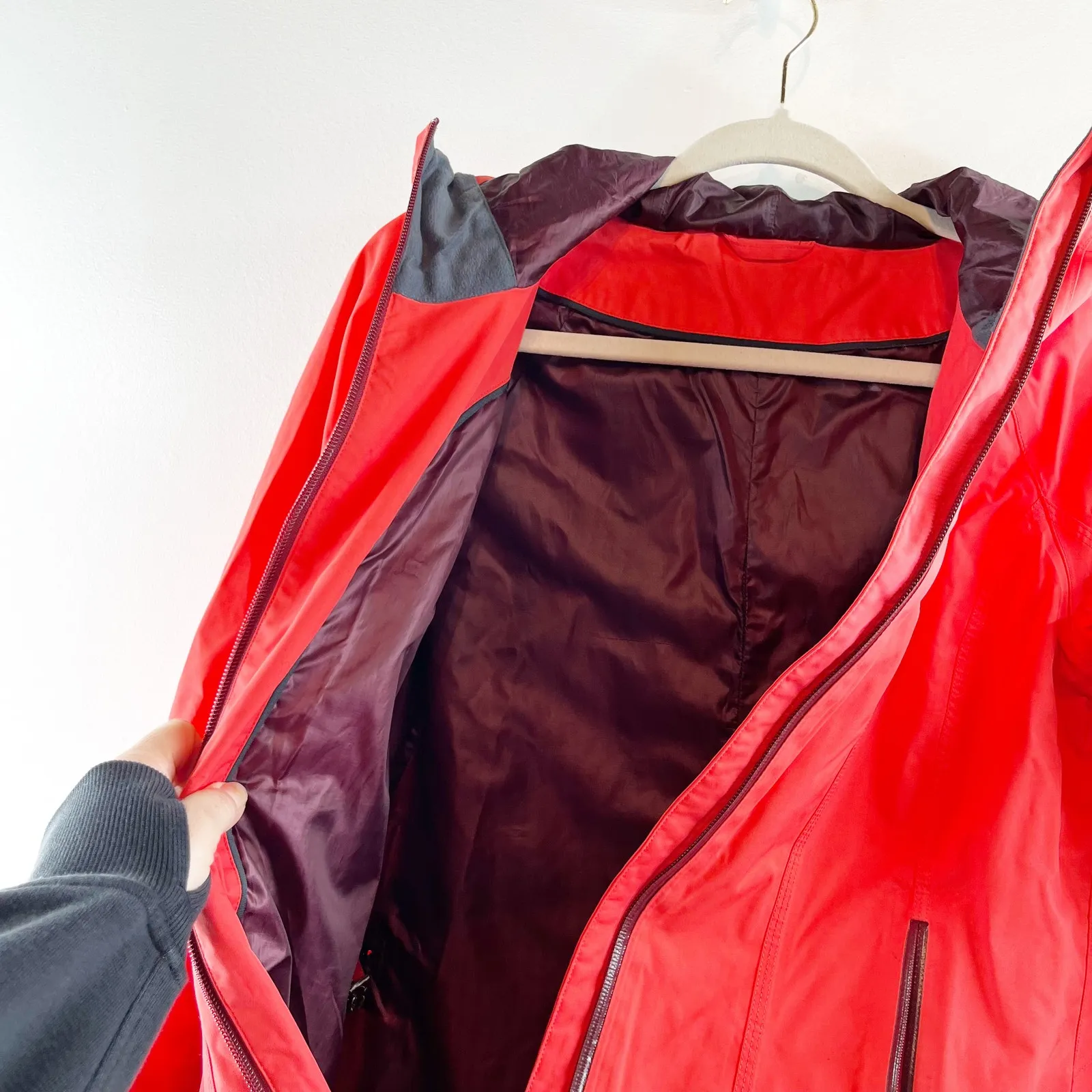 Lululemon Athletica Full Zip Right As Rain Jacket Parka Flare Bordeaux Drama 6 - Image 7