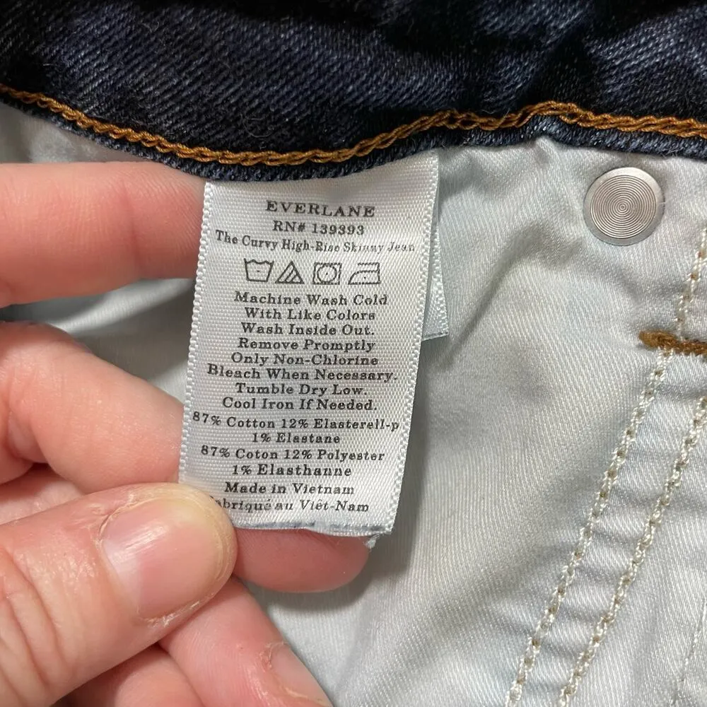 Everlane The Curvy High Rise Skinny Jean - Size 26 - Medium Wash Cropped Jeans - Image 5