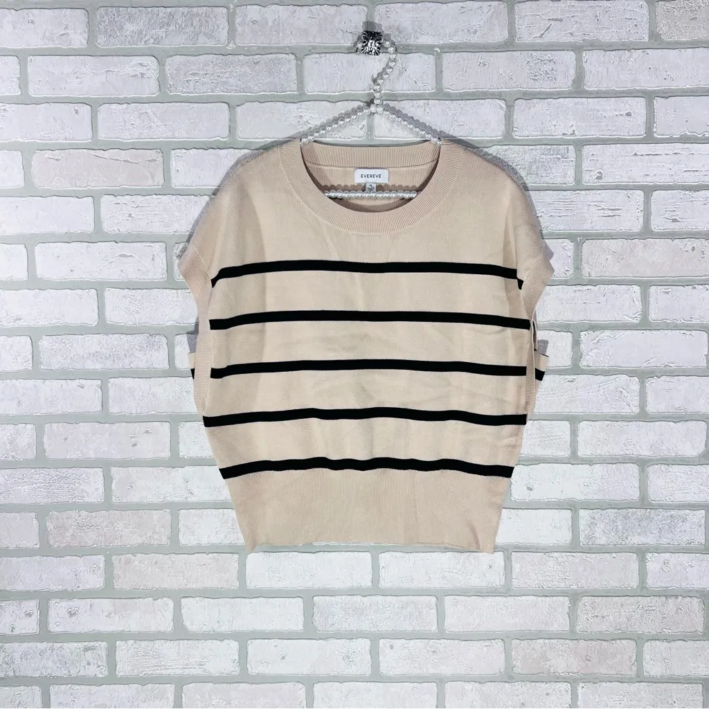 Evereve Korey Stripe Short Sleeve Pullover Sweater Size XL - Image 4