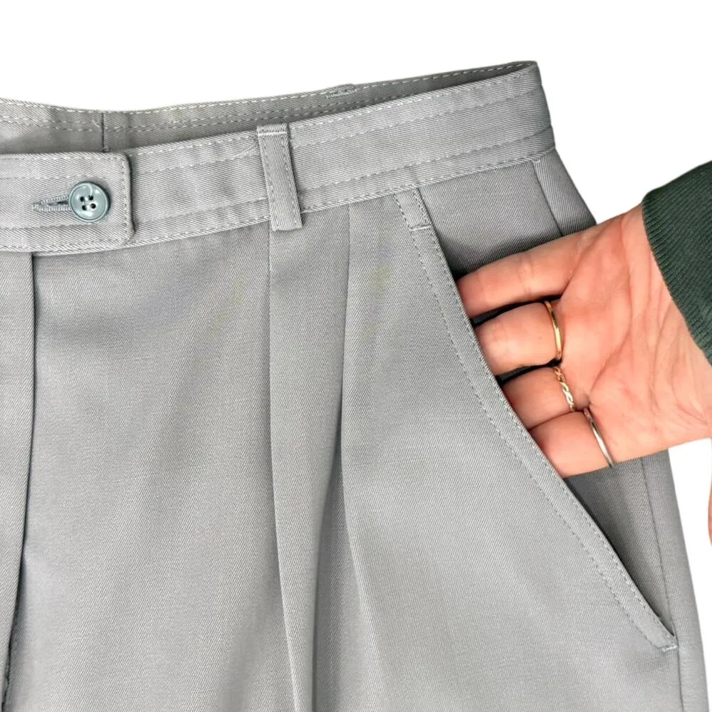 Vintage 70s Light Gray Le Painty High Waisted Tapered Pleated Pants size 24 - Image 5