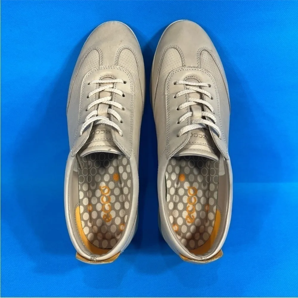Ecco Women's Casual Leather Sneaker Size 38B Gray US 7/7.5 Tan - Image 5