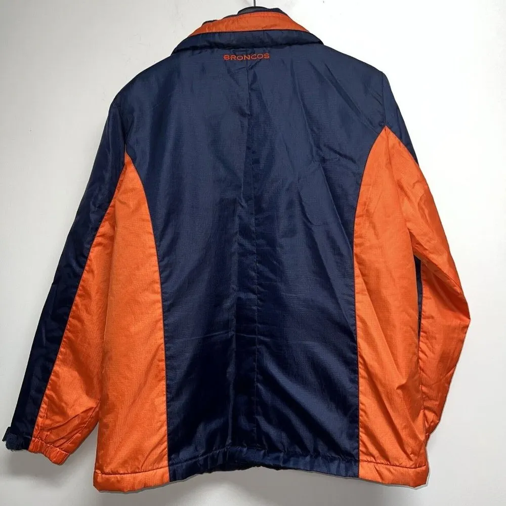 NFL Denver Broncos Womens Jacket Size XL Navy Orange Zip Up Fleece Lined Flaw - Image 6