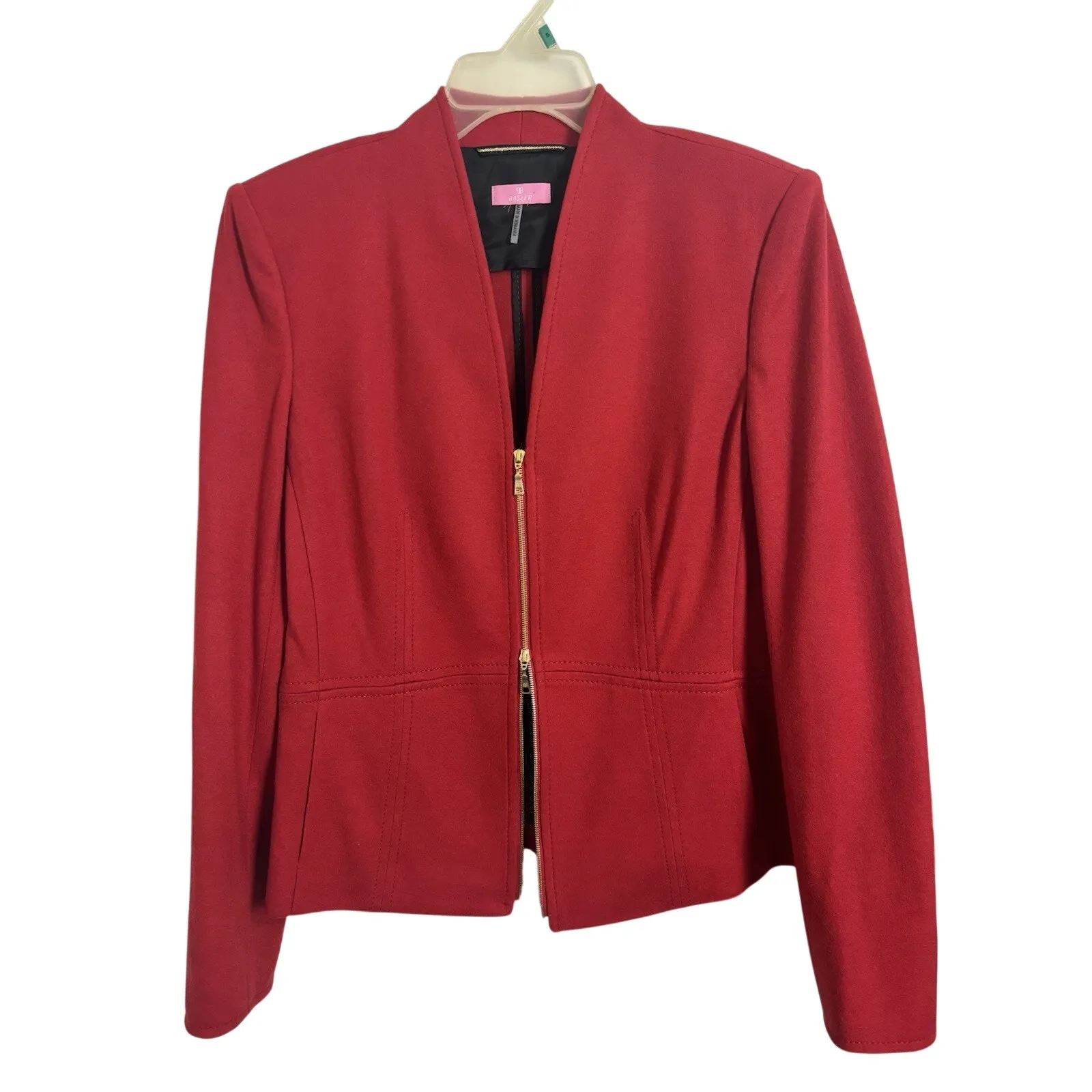 Baslar Red 100% Wool Blazer Jacket Size Medium UK 38 Quiet Luxury Designer - Image 3