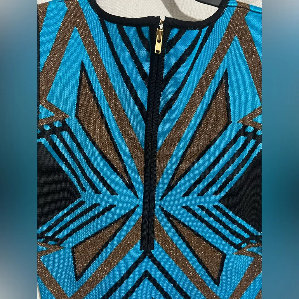 MLV gold Knit Top with Blue and Black - Image 6