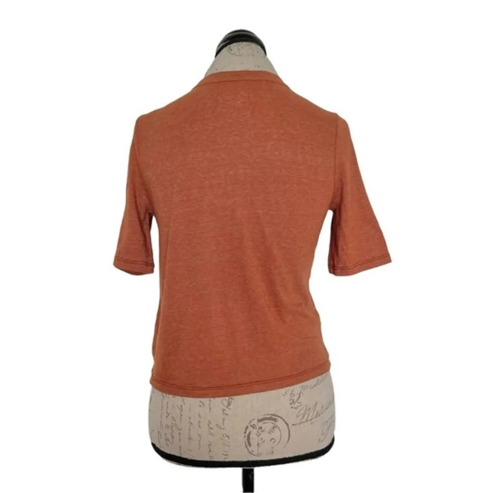 Lou & Grey Womens Blouse Top 3/4 Sleeve Cropped Crew Neck Stretch Size XS NWT - Image 2