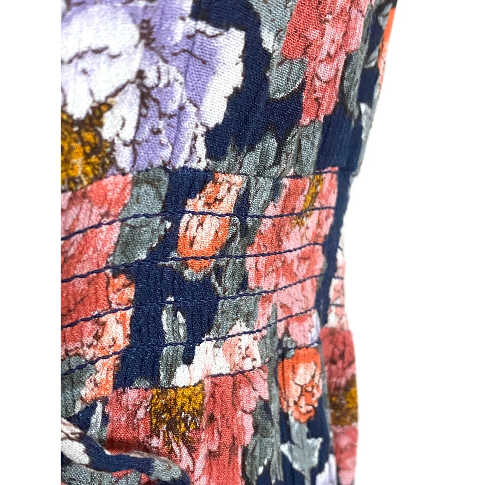 Knox Rose Floral Flutter Sleeve Smocked Maxi Dress L Cottagecore Boho Rayon Bow - Image 6