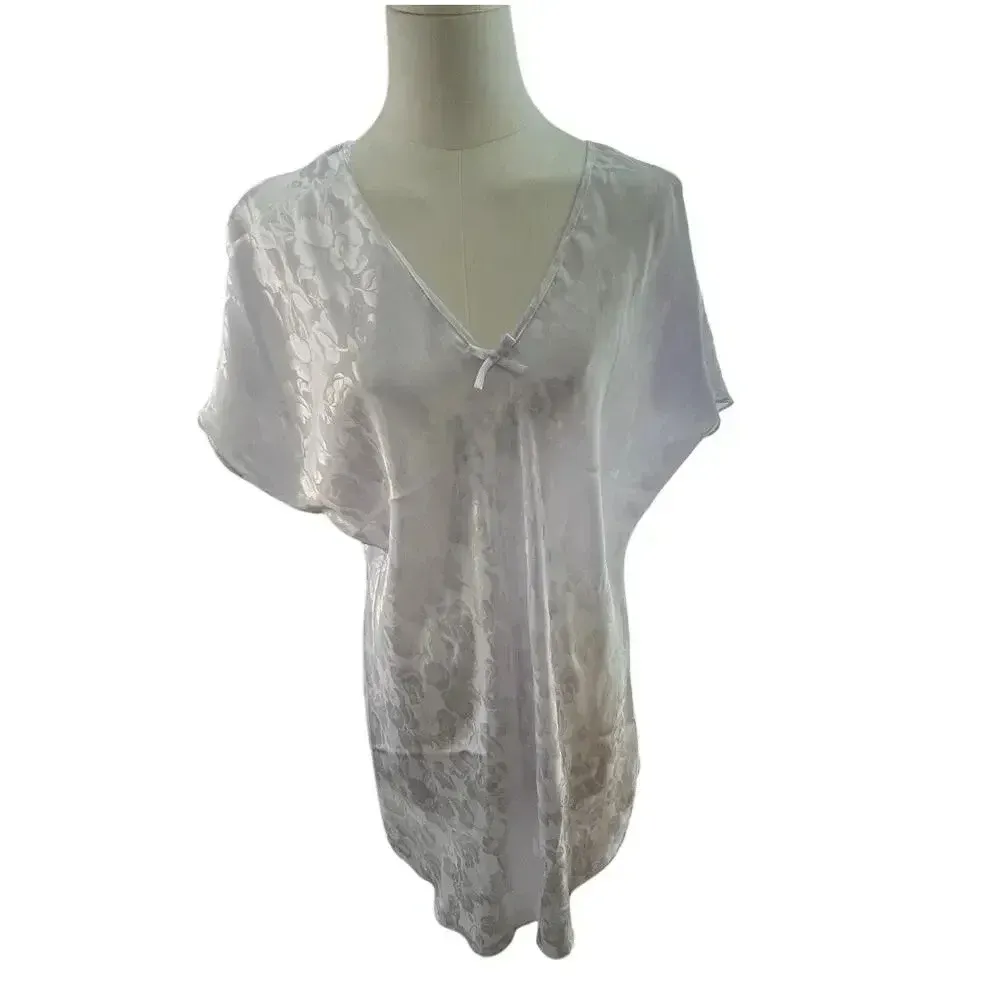 Secret Treasures‎ Women Small Nightgown Pale Lilac Floral Damask Classic Whimsy - Image 2