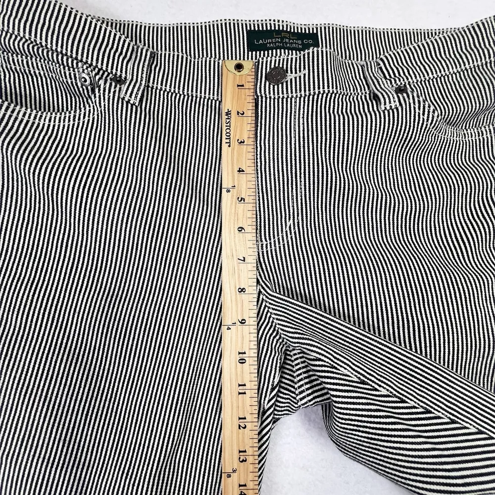 Lauren Ralph Lauren Striped Pant Modern Straight Womens 16 Black White Stretch - Image 12