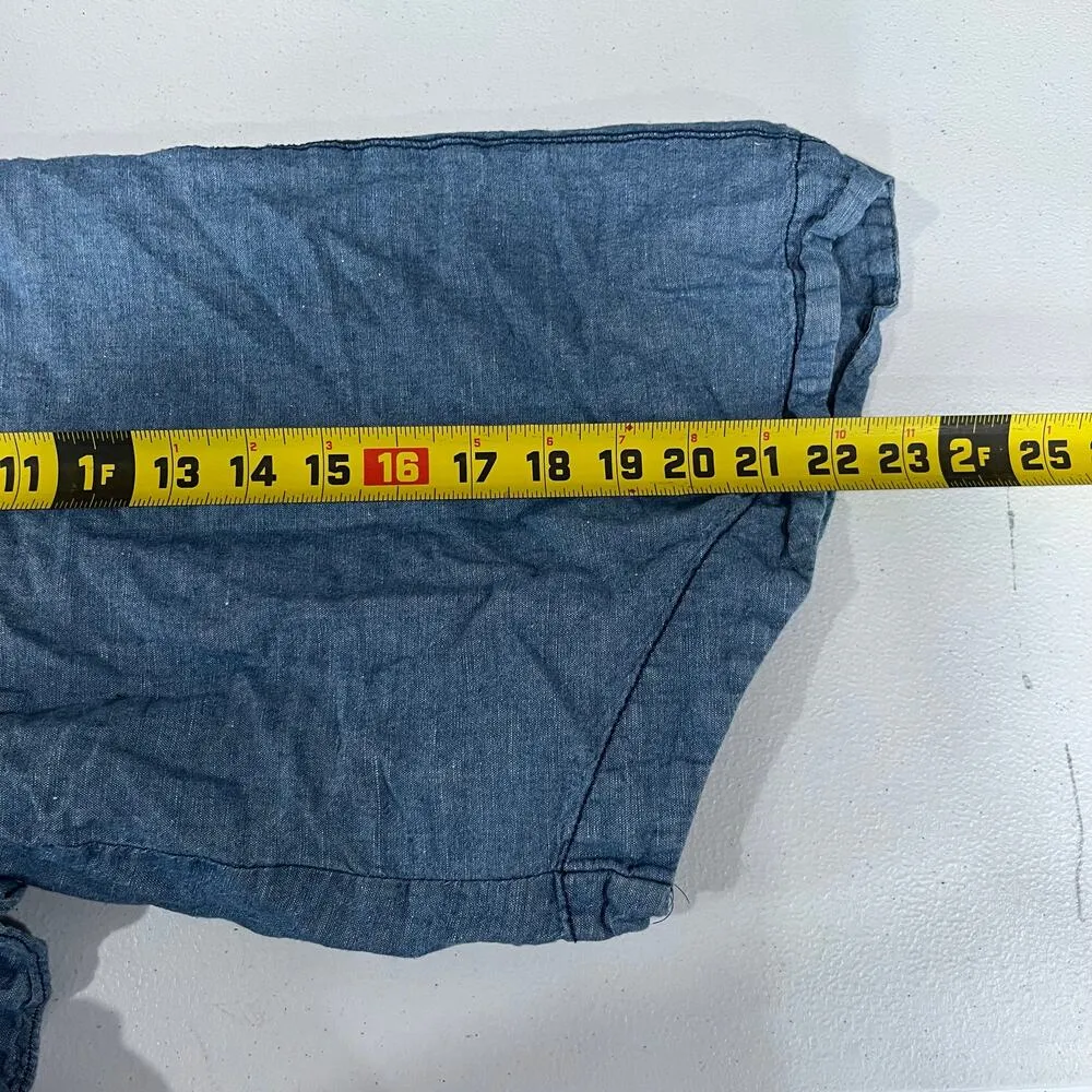 Free People Blue Show Some Shoulder linen Top in Chambray Women’s Size XS - Image 9