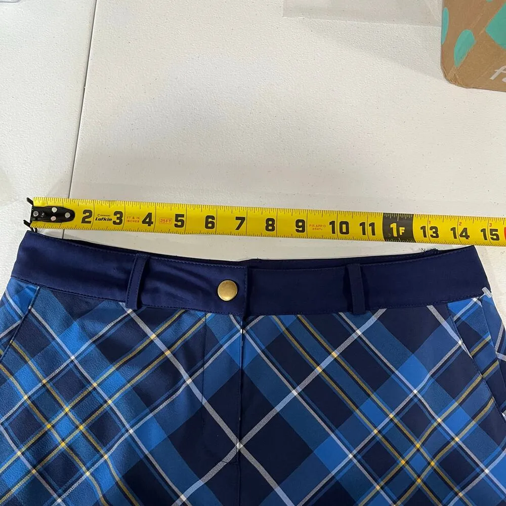 Lady Hagen Womens size 4 navy Plaid Golf Tennis Skort Pockets hydro dri - Image 7