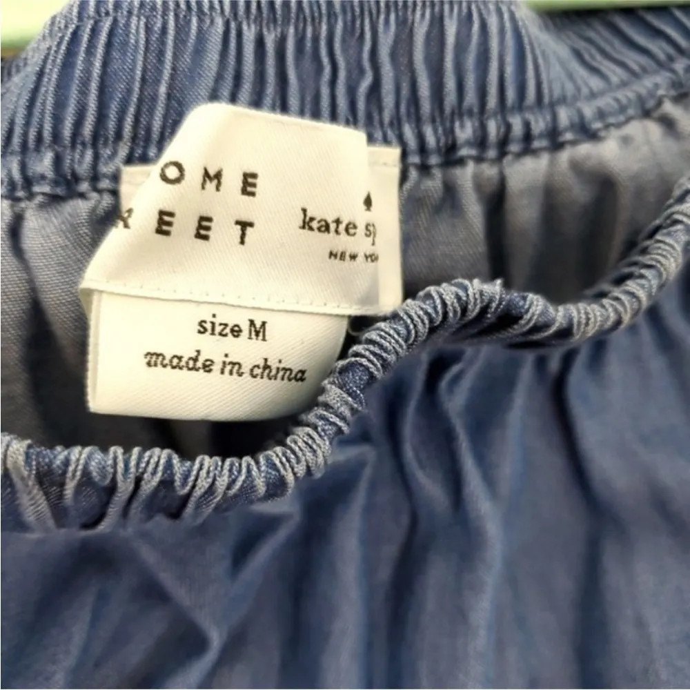 KATE SPADE BLUE CHAMBRAY OFF THE SHOULDER TOP M - Image 3