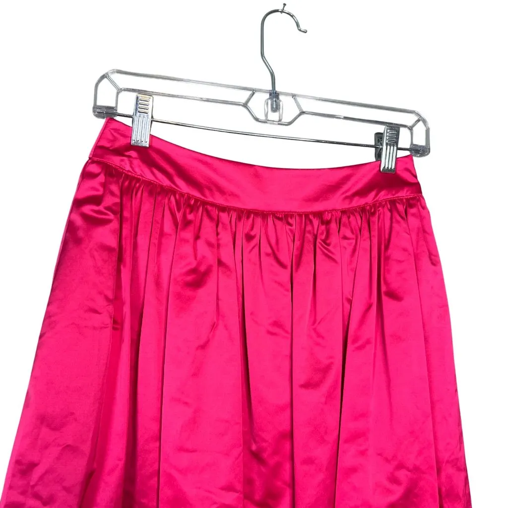 Trina Turk Swank Skirt Size 0 Pleated Midi Bright‎ Pink A-Line Full Lined NWT - Image 3