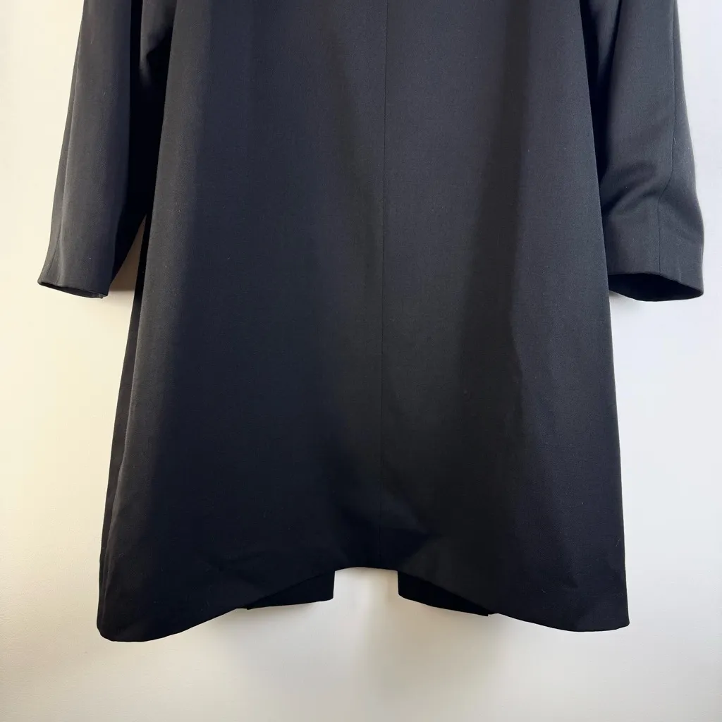 Linda Richards Vintage 80s 90s Wool Black Long Blazer Coat Jacket Sz 6 USA Made - Image 8