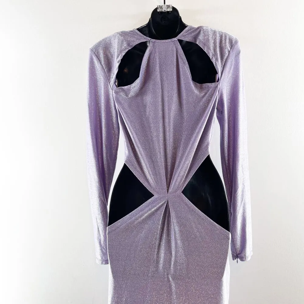Bronx & Banco Amara Long Sleeve Cutout Maxi Dress Gown Lilac Purple XXL - Image 10