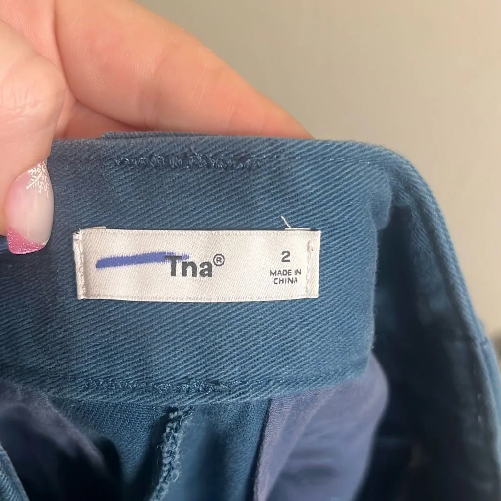 Aritzia Tna Topeka Cargo Teal Sz 2 Pants - Image 7