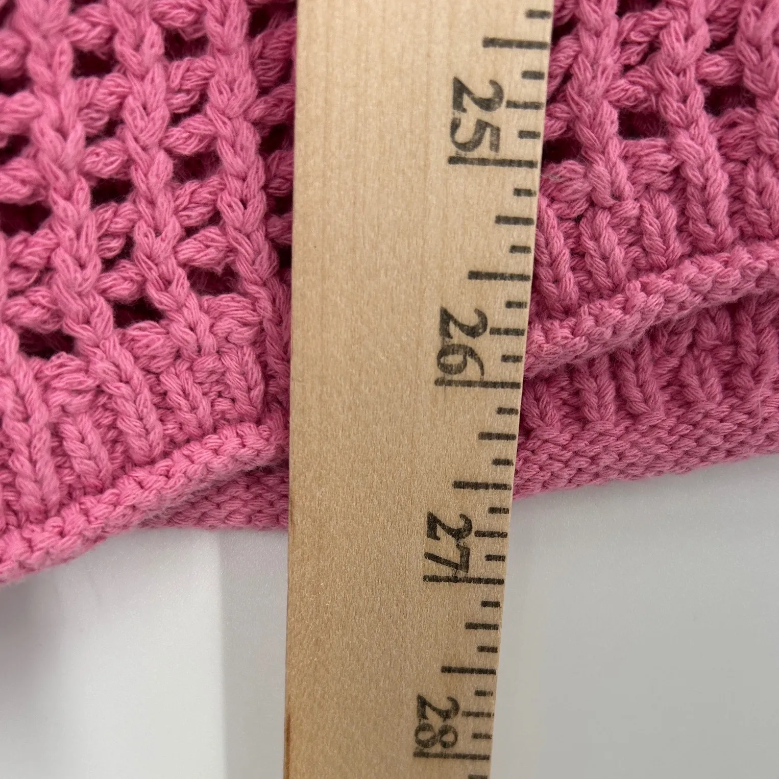 NWT Madewell Pink Crochet V Neck Long Sleeve Sweater Open Knit Top XXL - Image 8