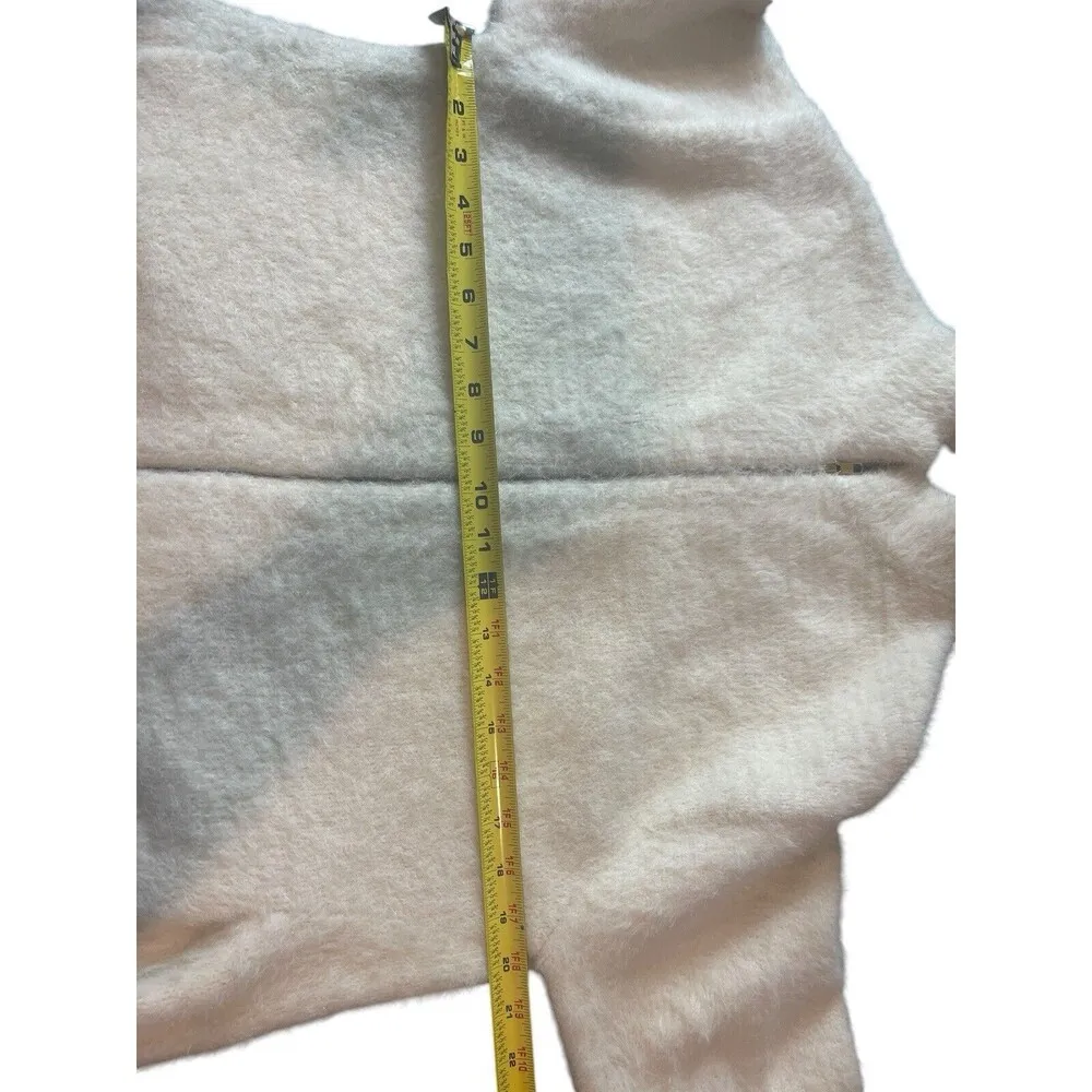 J. Crew Point Sur Heavy Ivory Faux Fur Zip Up Mock Neck Coat S - Image 9