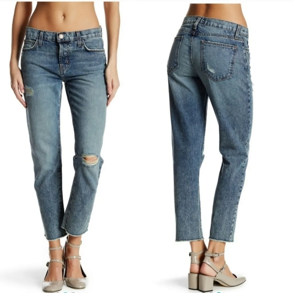 Current/Elliott The Vintage Straight Triumph Destroy W/ Overlock Hem Size 28 - Image 6