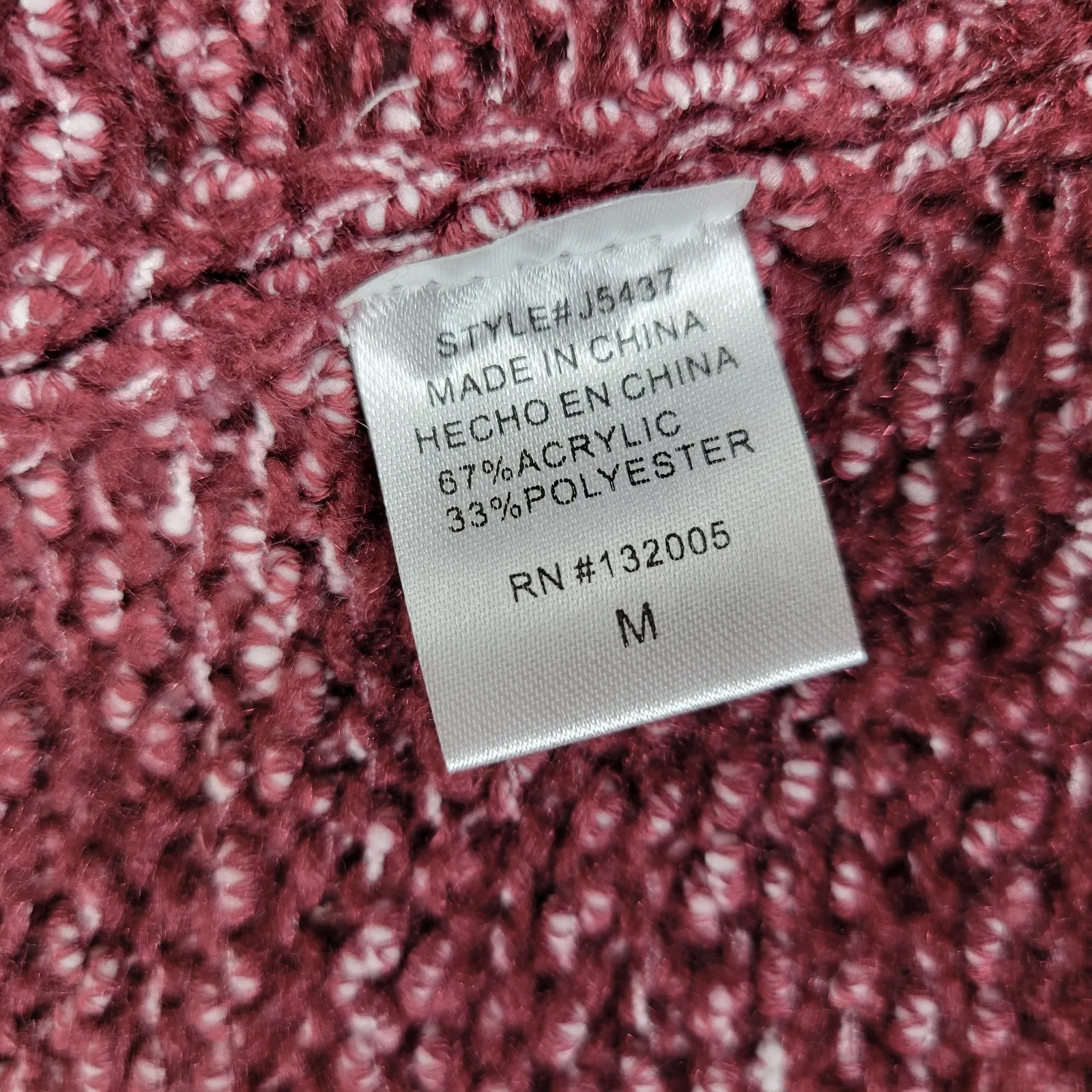 Entro Vilma Ombre Longline Open Cardigan Sweater Medium NWT Wine Blush Knit - Image 13