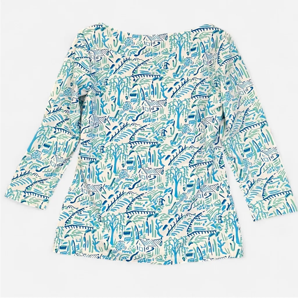 J McLaughlin Catalina Cloth Tropical 3/4 Long Sleeve Top Bundle Lot of 2 Blue Size XS - Image 5