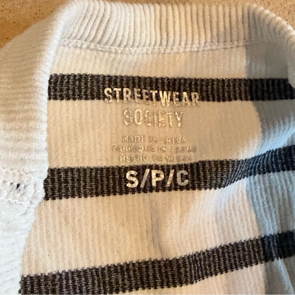 Streetwear Society Black and White Striped Tank Top - Image 8