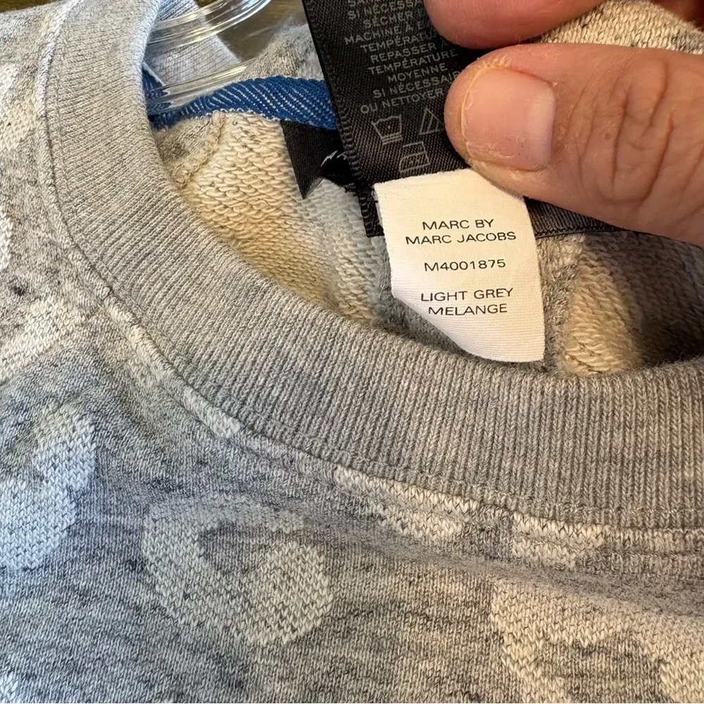 Marc by Marc Jacobs Leona Terry Leopard Print Mini Sweater Dress Light Grey - Image 12